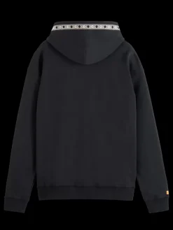 Online Scotch & Soda Palm tree embroidery hoodie Black