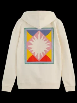 New Scotch & Soda PATCHWORK APPLIQUE ARTWORK HOODIE Swan