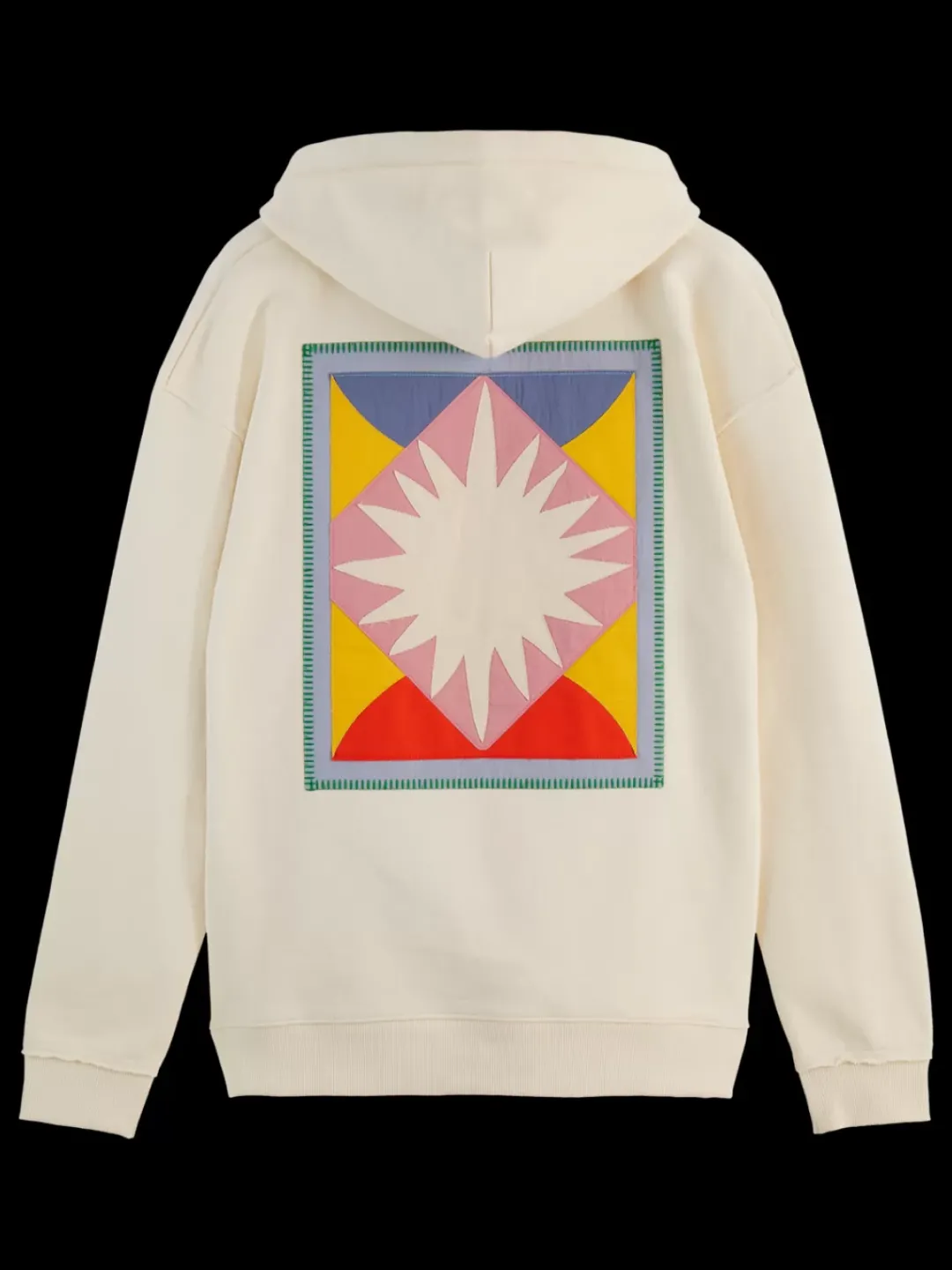 New Scotch & Soda PATCHWORK APPLIQUE ARTWORK HOODIE Swan