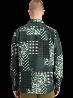 Outlet Scotch & Soda PATCHWORK JACQUARD OVERSHIRT SanFranciscoFlowerPatchwork