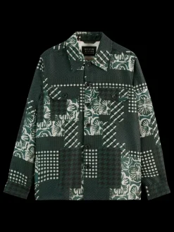 Outlet Scotch & Soda PATCHWORK JACQUARD OVERSHIRT SanFranciscoFlowerPatchwork