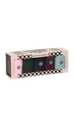 Discount Scotch & Soda 5PK MENS 1/2 TERRY COTTON BLEND GIFT SET BOX POETRYPINK