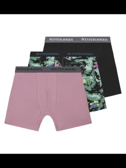 Hot Scotch & Soda 3PK MENS COTTON STRETCH BOXER BRIEF UNDERWEAR - 2 SOLIDS & 1 PRINT