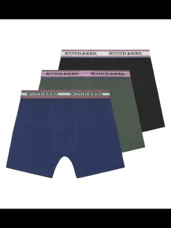 Clearance Scotch & Soda 3PK MENS SOLID COTTON STRETCH BOXER BRIEF UNDERWEAR