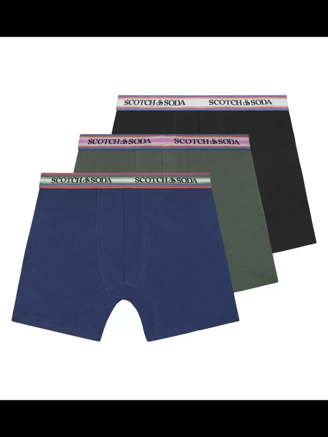 Clearance Scotch & Soda 3PK MENS SOLID COTTON STRETCH BOXER BRIEF UNDERWEAR