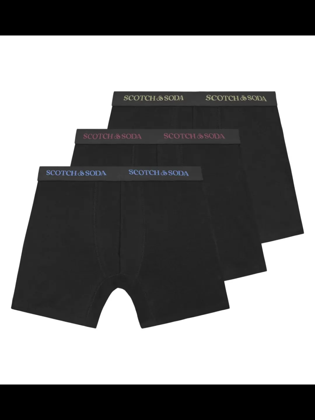 Clearance Scotch & Soda 3PK MENS SOLID COTTON STRETCH BOXER BRIEF UNDERWEAR