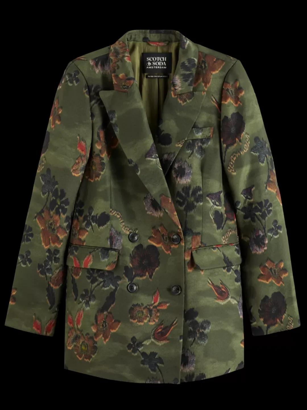 Clearance Scotch & Soda Poetry tapestry double breasted blazer PoetryTapestryMilitary