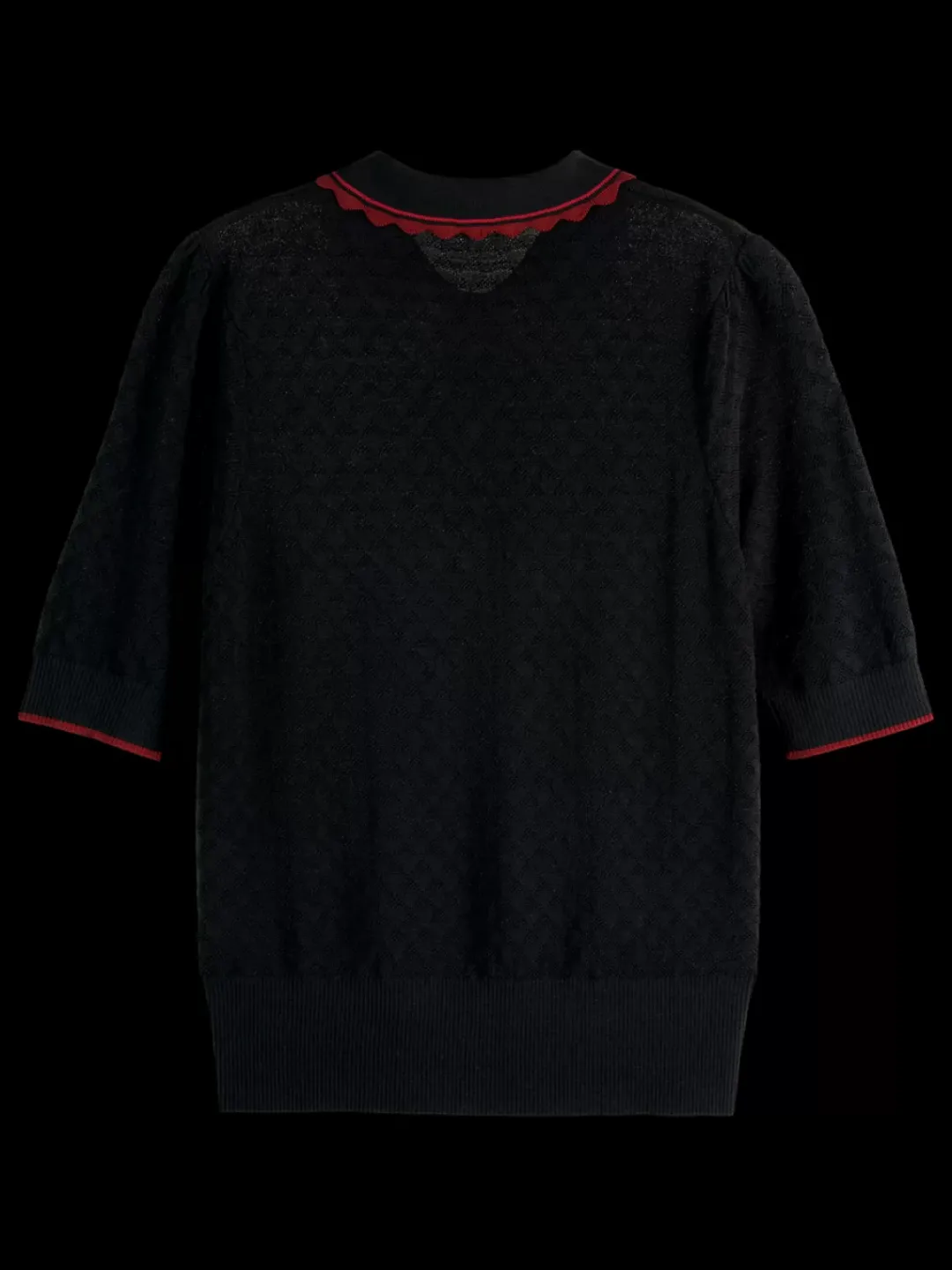 Clearance Scotch & Soda Pointelle collared knitted tee