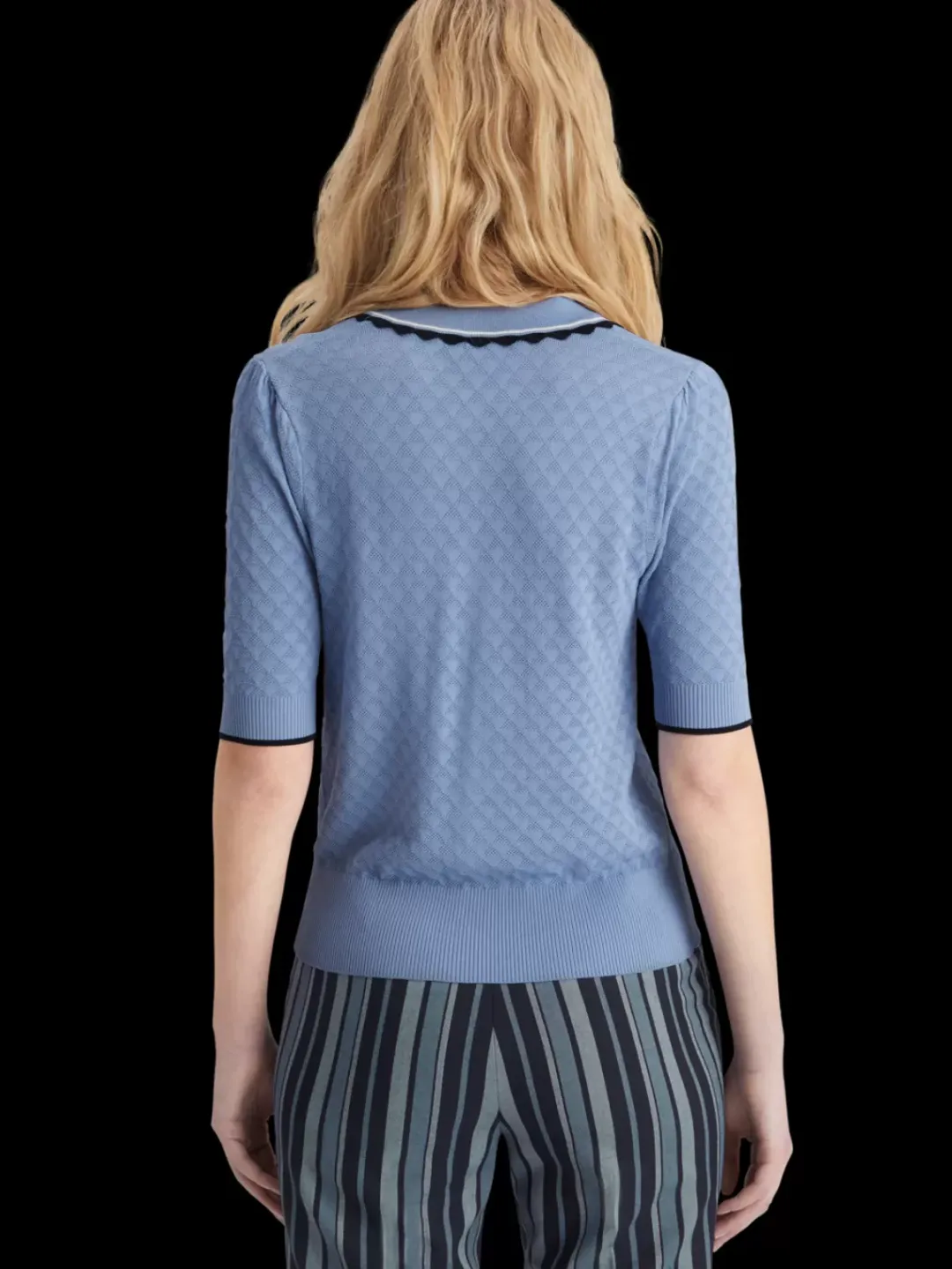 Clearance Scotch & Soda Pointelle collared knitted tee