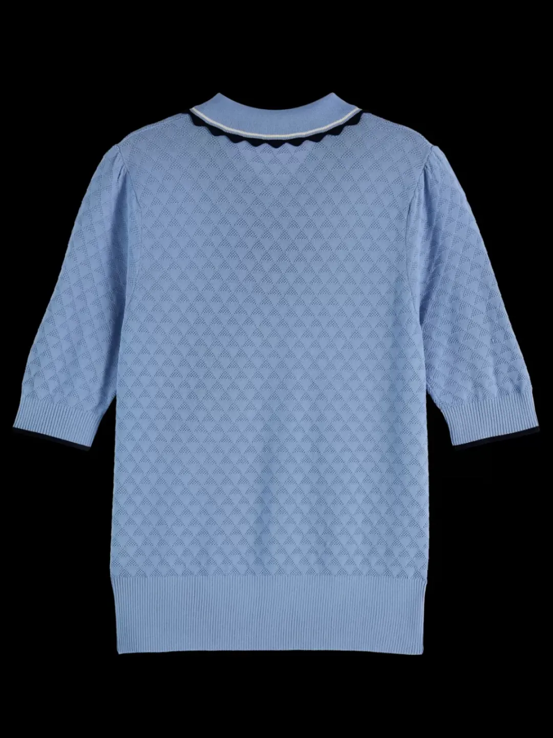 Clearance Scotch & Soda Pointelle collared knitted tee
