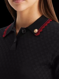 Clearance Scotch & Soda Pointelle collared knitted tee