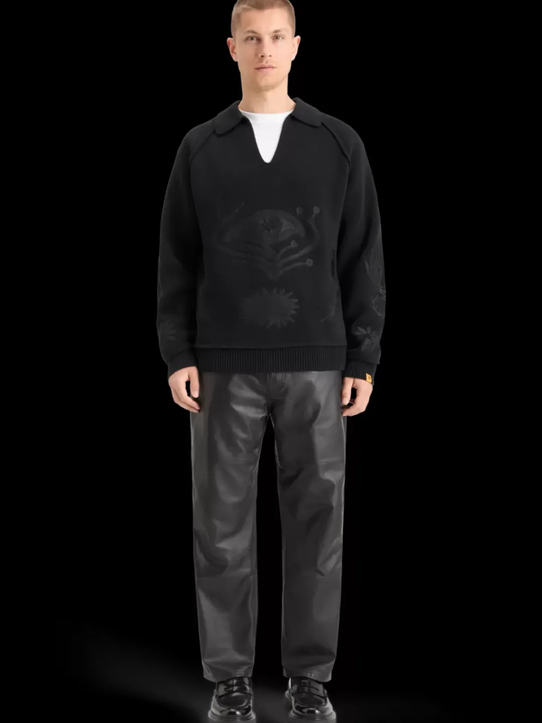 Sale Scotch & Soda POLO LONG SLEEVES DROPPED SHOULDER SWEATER Black