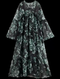 Online Scotch & Soda Printed Fil Coupe Maxi Dress
