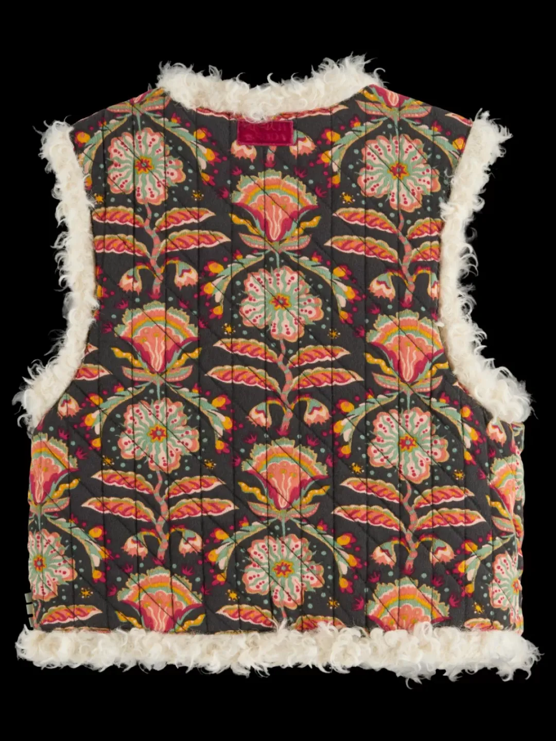 Outlet Scotch & Soda PRINTED GILET WITH FAUX FUR SanFranFlower