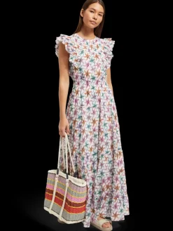Discount Scotch & Soda PRINTED MAXI COTTON VOILE DRESS Starfish