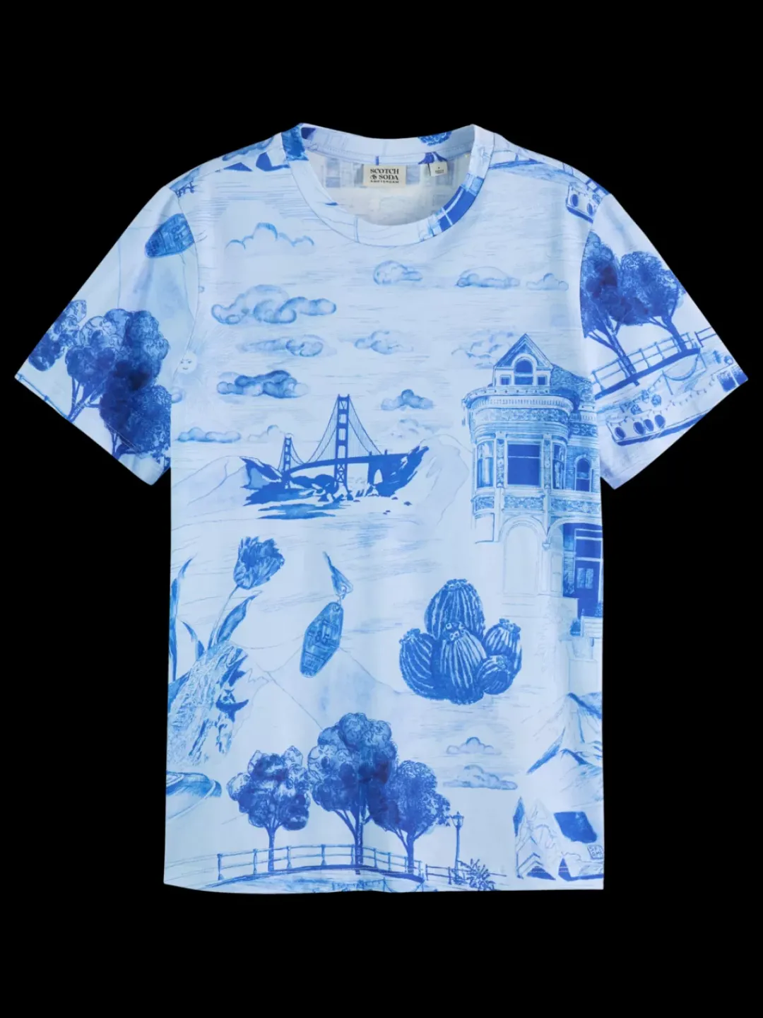 Fashion Scotch & Soda PRINTED REGULAR FIT T-SHIRT