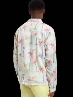 Outlet Scotch & Soda Printed tencel-hemp blouson PalmtreeHawaiiAOP