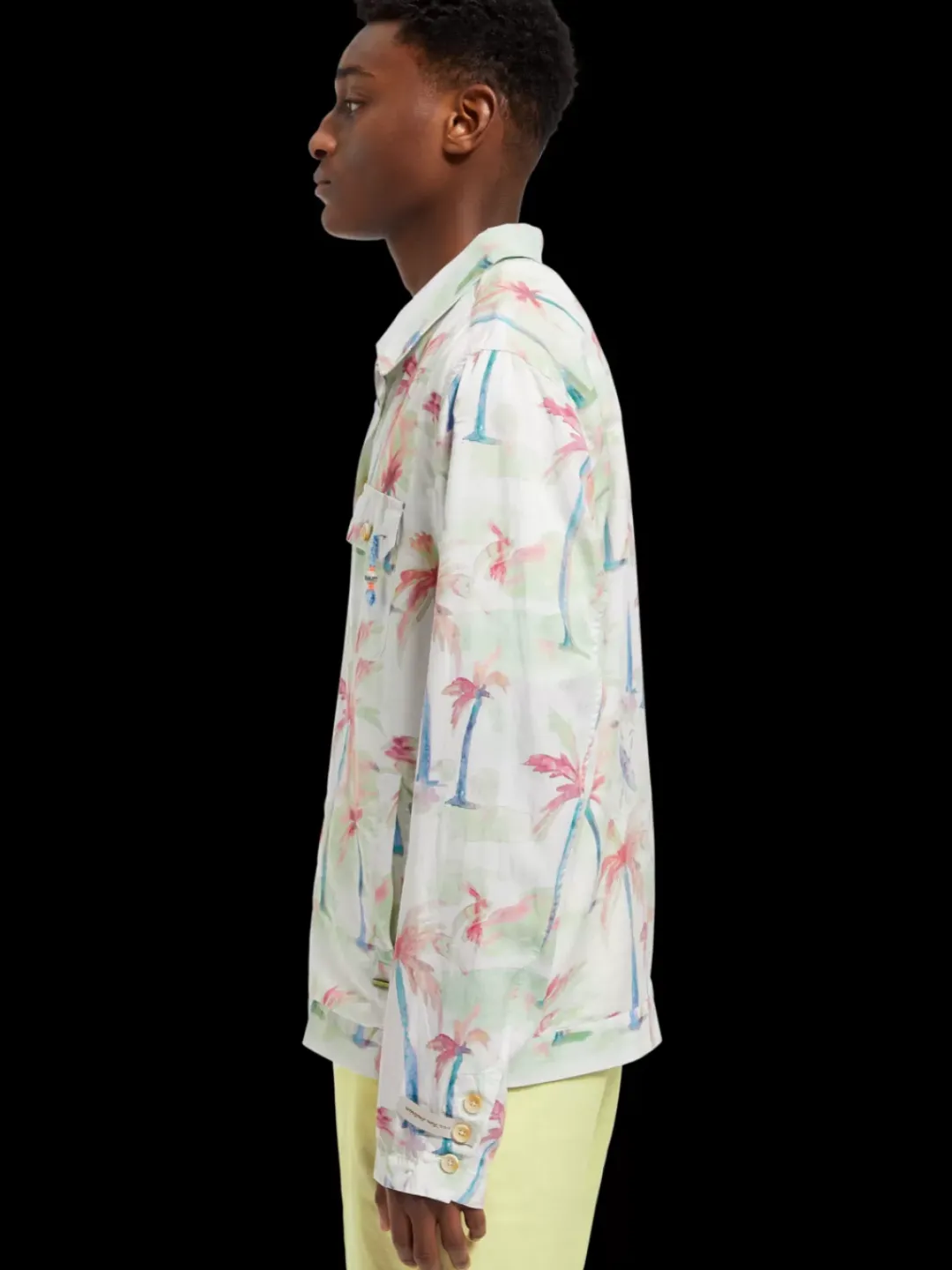 Outlet Scotch & Soda Printed tencel-hemp blouson PalmtreeHawaiiAOP