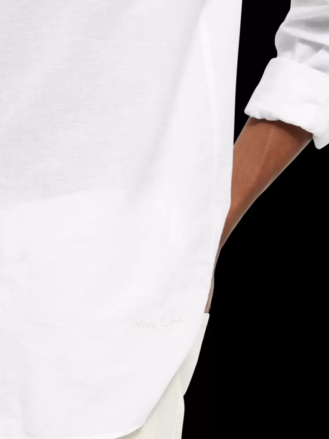 Discount Scotch & Soda Regular fit cotton linen shirt White