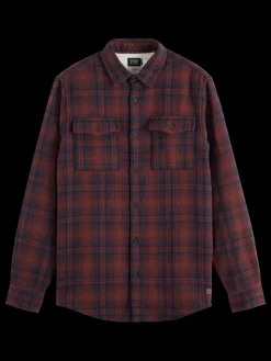 Online Scotch & Soda REGULAR FIT FLANNEL CHECK SHIRT BrownCheck