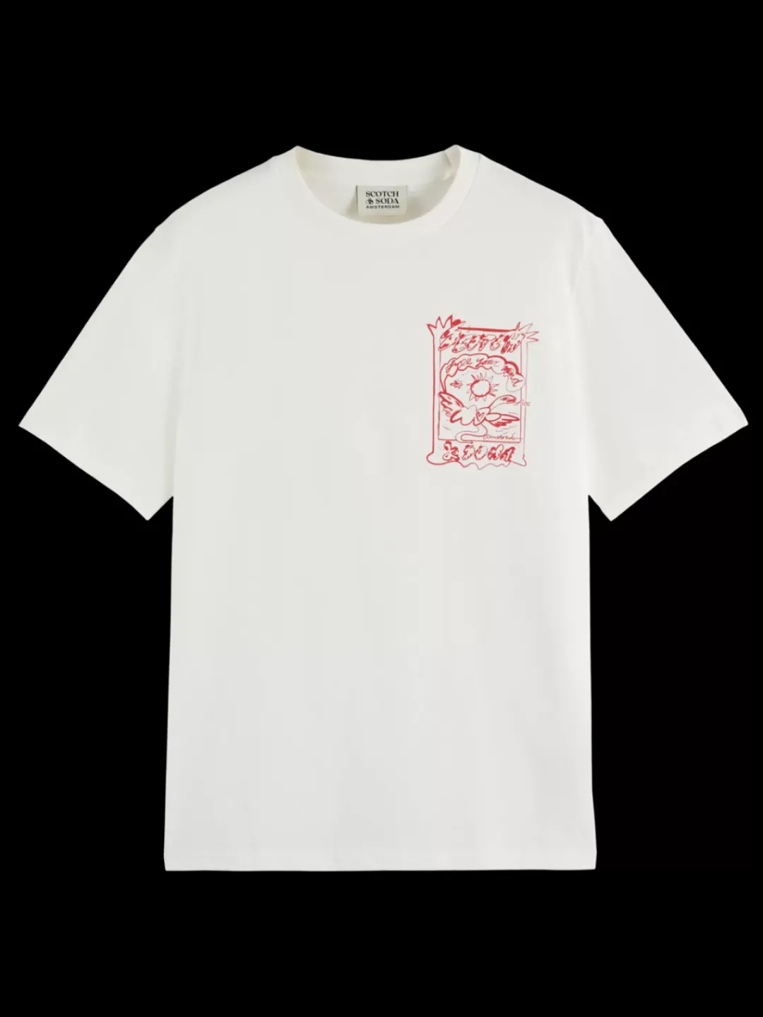 Fashion Scotch & Soda Regular fit front chest artwork t-shirt
