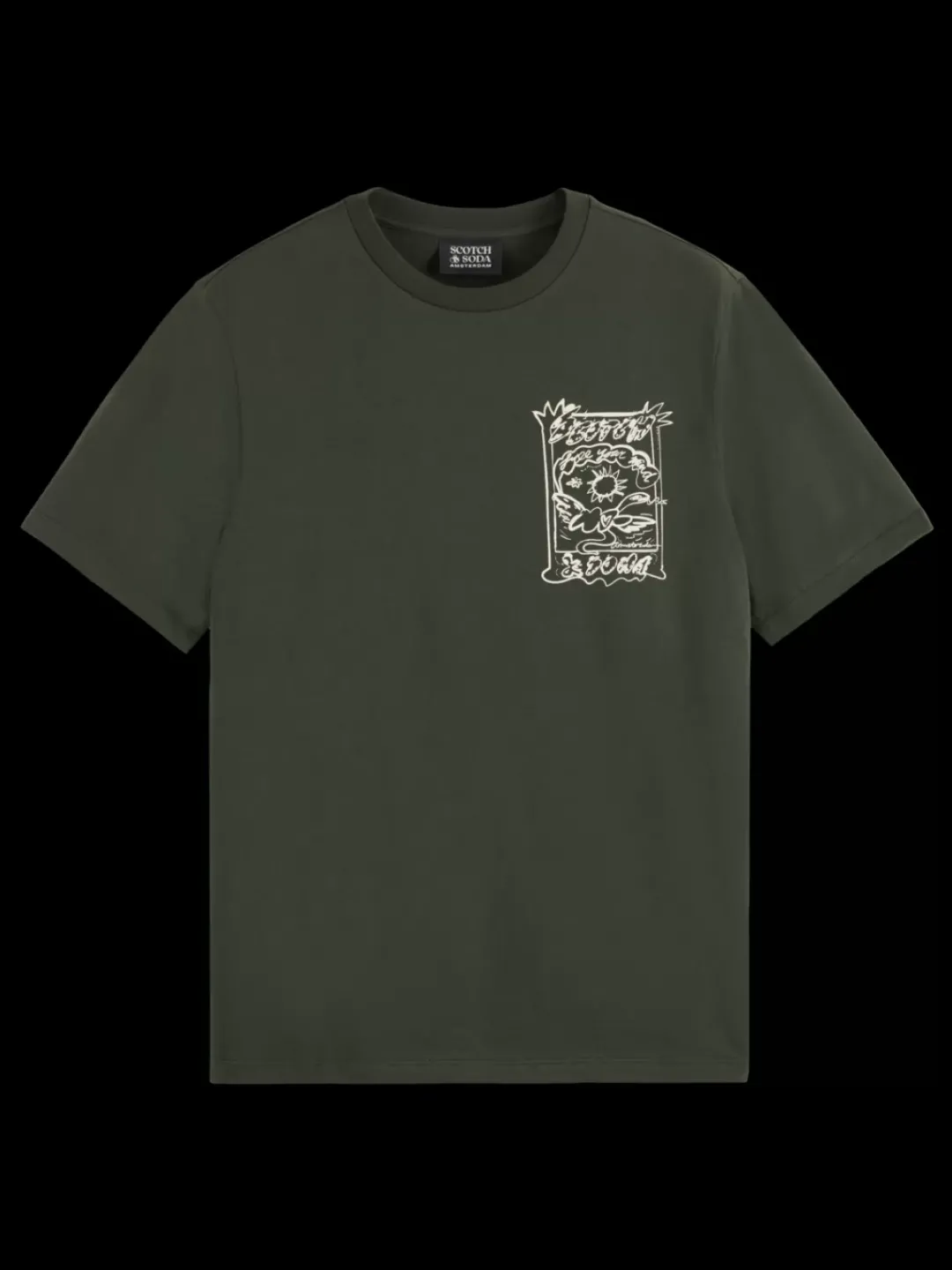 Fashion Scotch & Soda Regular fit front chest artwork t-shirt