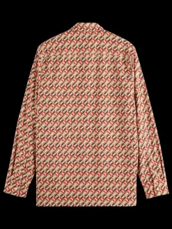 Outlet Scotch & Soda Regular fit geo-print shirt NieuwAmsterdamDitsyBeige