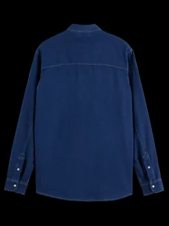 Discount Scotch & Soda REGULAR FIT PREMIUM TWILL WASHED SHIRT Indigo