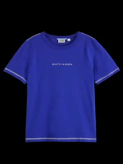 Fashion Scotch & Soda Regular fit t-shirt with flatlock detail ElectricBlue