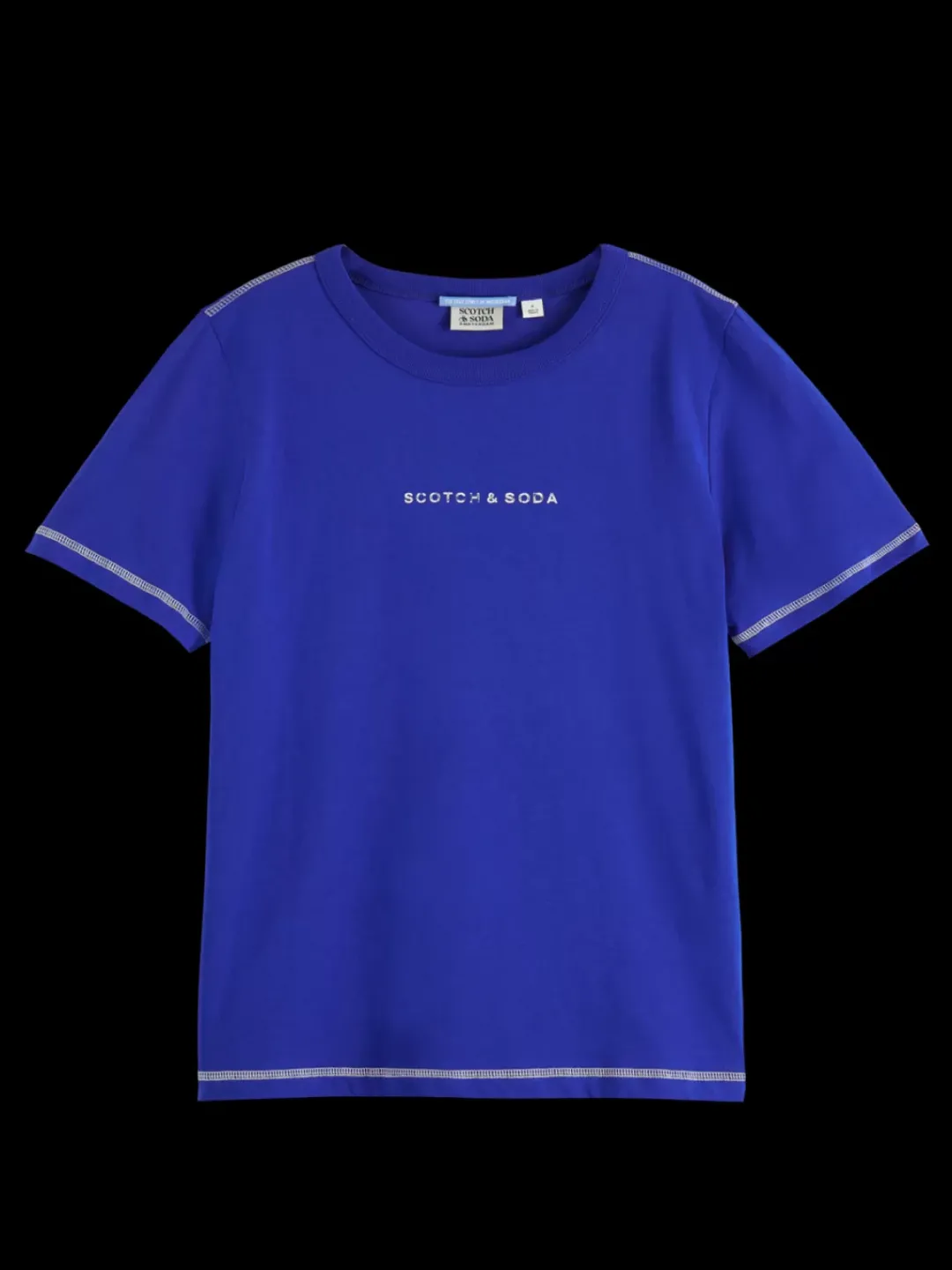 Fashion Scotch & Soda Regular fit t-shirt with flatlock detail ElectricBlue