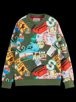 Fashion Scotch & Soda REGULAR-FIT ALLOVER PRINTED SWEATSHIRT SouvenirPrintColourful