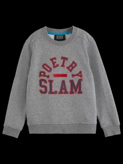 Online Scotch & Soda REGULAR-FIT ARTWORK CREWNECK DarkGreyMelange