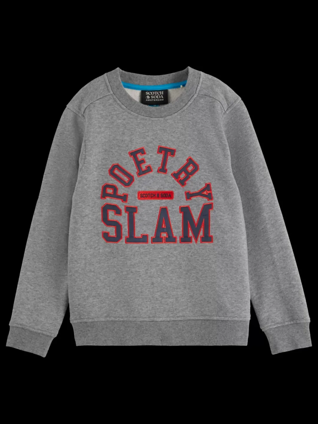 Online Scotch & Soda REGULAR-FIT ARTWORK CREWNECK DarkGreyMelange