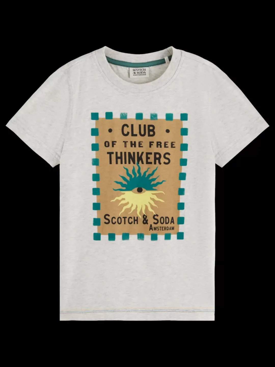 Sale Scotch & Soda REGULAR-FIT ARTWORK T-SHIRT LightGreyMelange