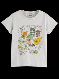Best Scotch & Soda REGULAR-FIT ARTWORK T-SHIRT GreyMelange