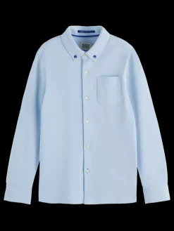 New Scotch & Soda REGULAR-FIT PIQUE SHIRT FreshBlue