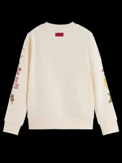 Online Scotch & Soda REGULAR-FIT PLACED ARTWORKS CREWNECK SoftIce