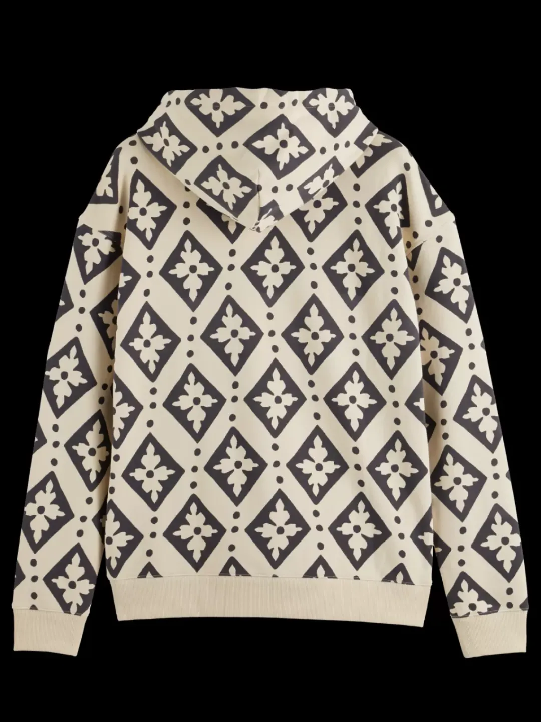 Discount Scotch & Soda Relaxed fit aop hoodie ParchmentGeoFlower