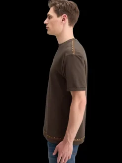 Online Scotch & Soda RELAXED FIT EMBROIDERY T-SHIRT Coffee