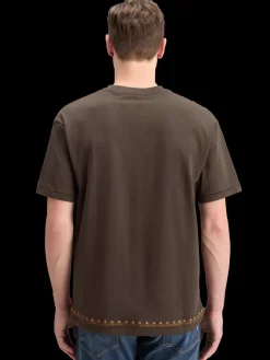 Online Scotch & Soda RELAXED FIT EMBROIDERY T-SHIRT Coffee