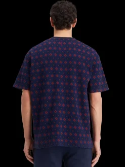 Outlet Scotch & Soda Relaxed fit jacquard t-shirt NightBookcoverDitsy