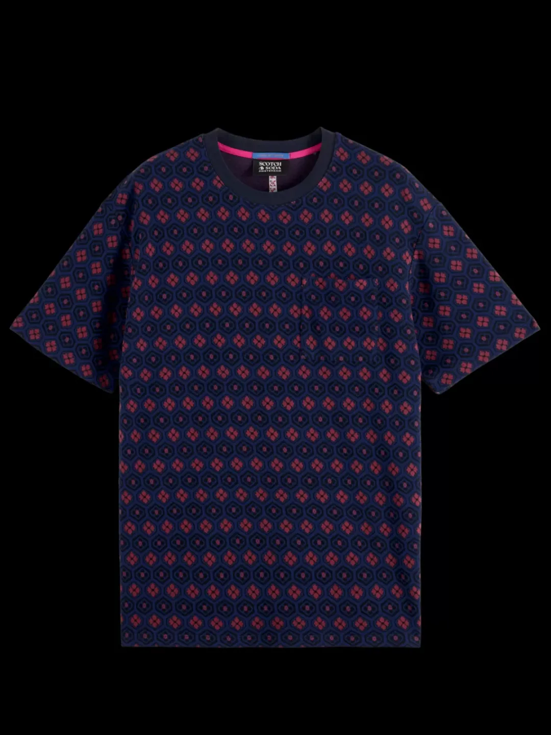 Outlet Scotch & Soda Relaxed fit jacquard t-shirt NightBookcoverDitsy