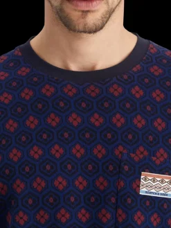 Outlet Scotch & Soda Relaxed fit jacquard t-shirt NightBookcoverDitsy