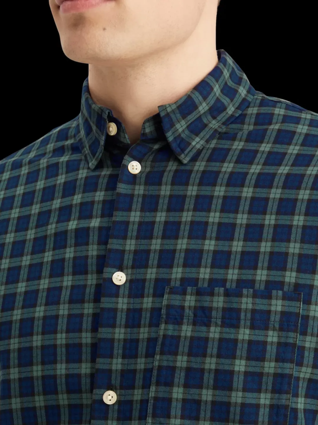 Online Scotch & Soda Relaxed fit lightweight flannel check shirt GreenCheck