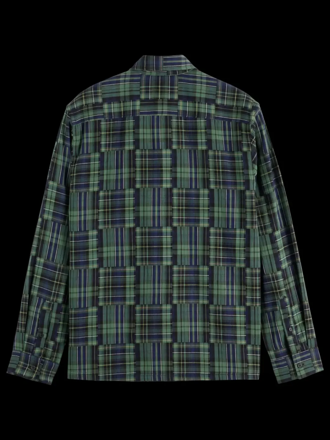 Online Scotch & Soda Relaxed fit patchwork shirt NavyCheck