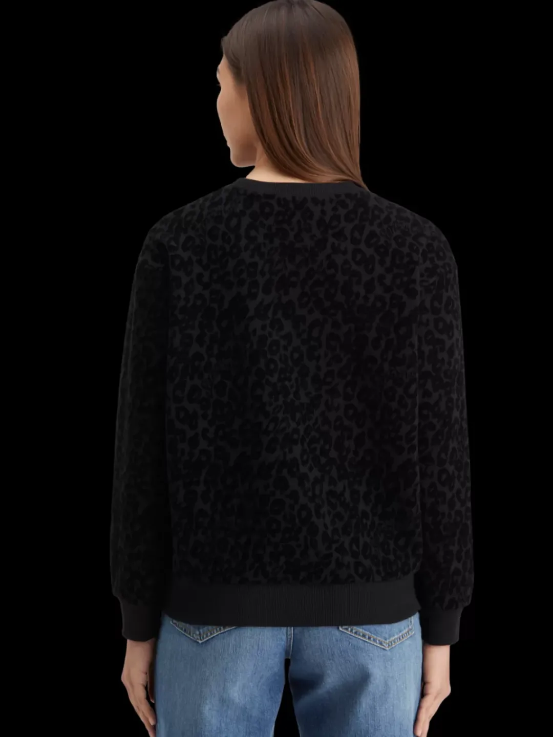 Best Scotch & Soda Relaxed fit sweatshirt with flock artwork EveningBlack