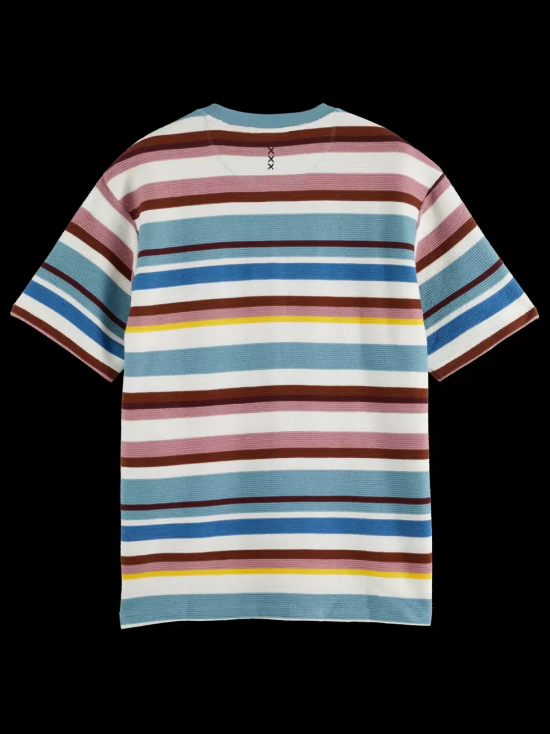 Online Scotch & Soda Relaxed fit textured striped t-shirt MultiStripe