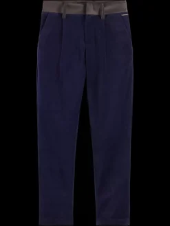 Clearance Scotch & Soda RELAXED SLIM-FIT VELVET DRESSED PANTS Night