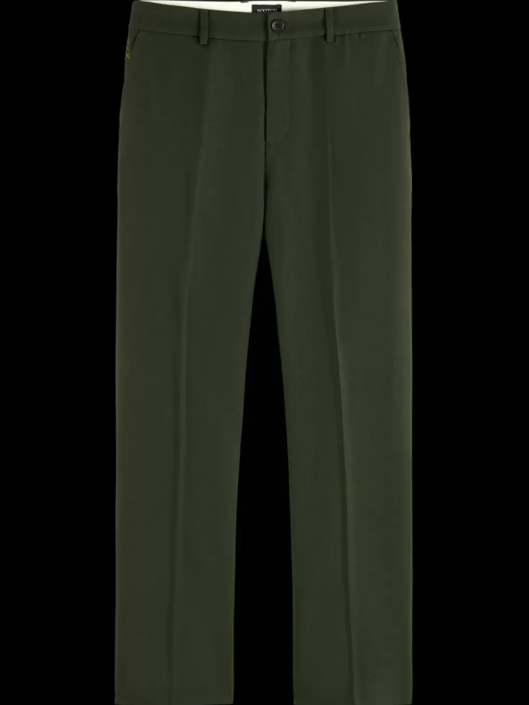 Online Scotch & Soda Relaxed straight fit wool-blend chino HeritageGreen