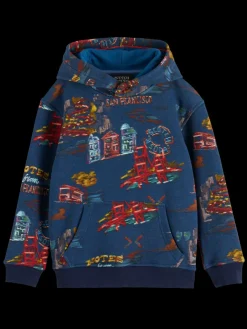 Fashion Scotch & Soda RELAXED-FIT ALLOVER PRINTED HOODIE TravelNotes